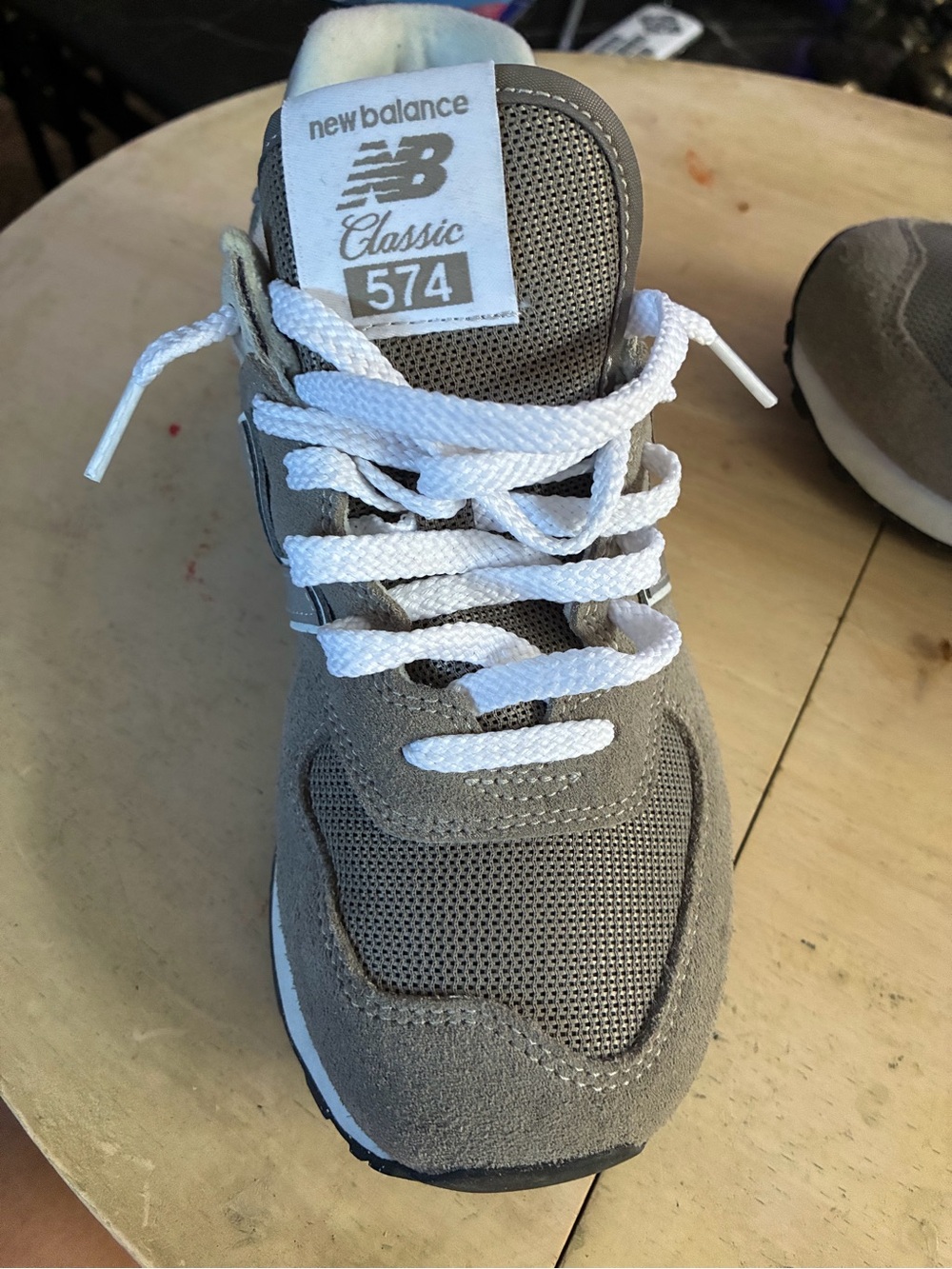 NWOT New Balance Gray and White 574 Classic Sneakers - Picture 8 of 11